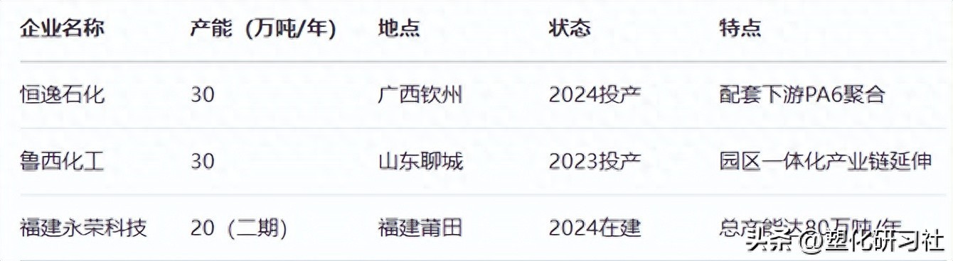 PA6色母与PA66色母_尼龙产业链新投产在建规划项目_己内酰胺PA6原料项目