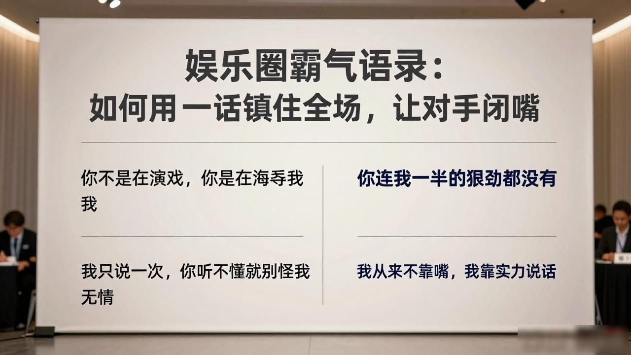 娱乐圈霸气语录：如何用一句话镇住全场，让对手闭嘴