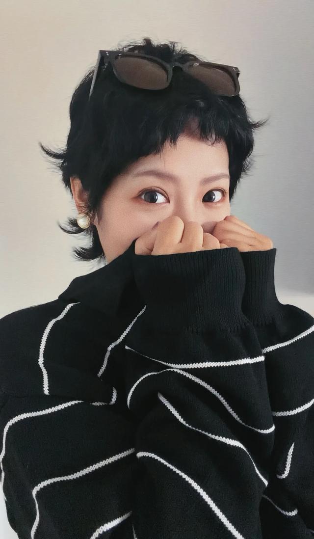 细软塌发质蓬松三厘米_女明星短发造型_2026赫本风狗啃刘海短发
